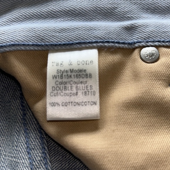 Rag & Bone Double Blues Denim Skirt High Rise Mini Coastal Blue Women’s 26 - Picture 6 of 6